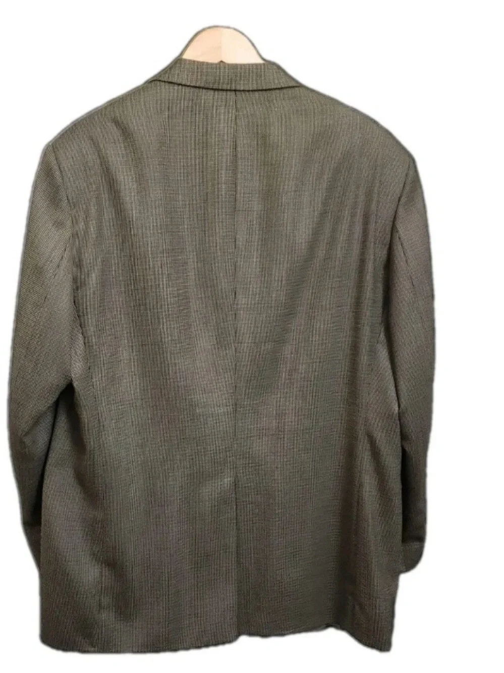 LAUREN RALPH LAUREN 100% WOOL MENS 46R OLIVE GREEN/BROWN HOUNDSTOOTH SPORT COAT